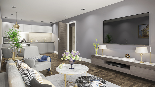 15 - Fox & Foundry - 1-Bed - Living Day