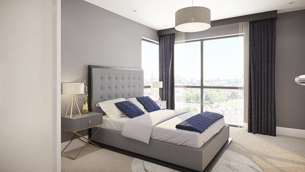 19 - Fox & Foundry - 1-Bed - Bedroom Day