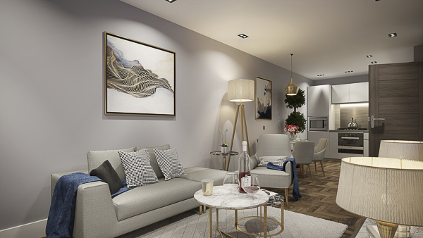 25 - Fox & Foundry - 2-Bed - Living Night